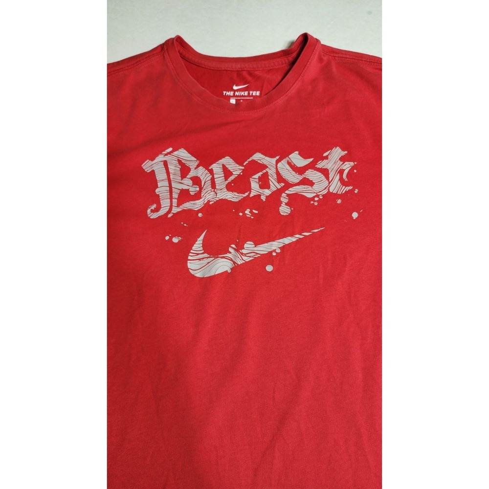 Mens Nike Dri-Fit Red Beast Graphic Short Sleeve T-Shirt Size Large